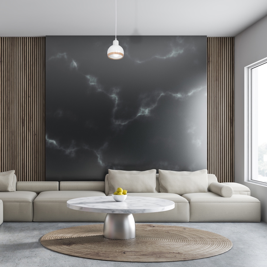 Lustra uz auklas OVAL 1xE27/60W/230V balta