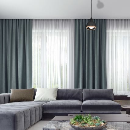 Lustra uz auklas OVAL 1xE27/60W/230V melna