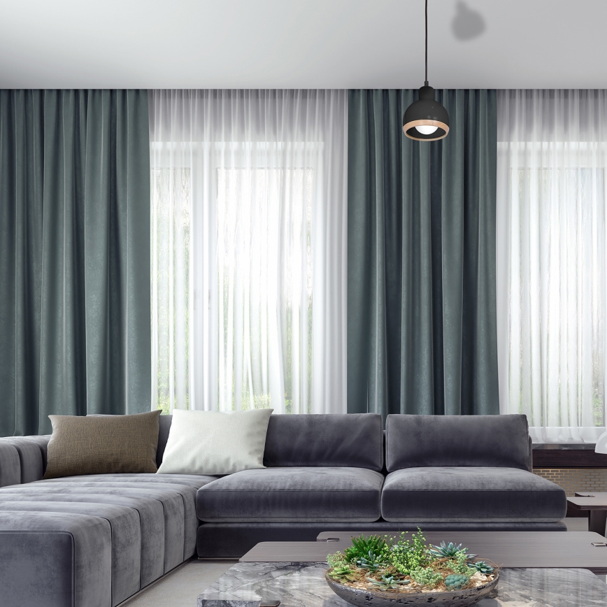 Lustra uz auklas OVAL 1xE27/60W/230V melna