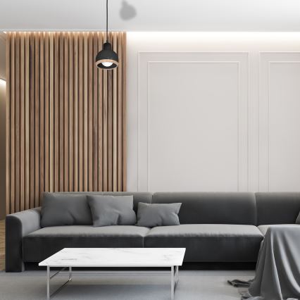 Lustra uz auklas OVAL 1xE27/60W/230V melna