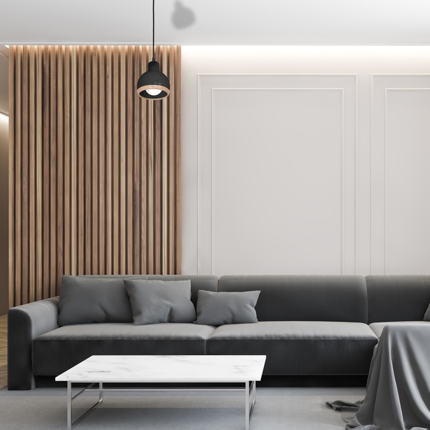 Lustra uz auklas OVAL 1xE27/60W/230V melna