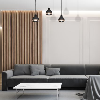 Lustra uz auklas OVAL 3xE27/60W/230V melna