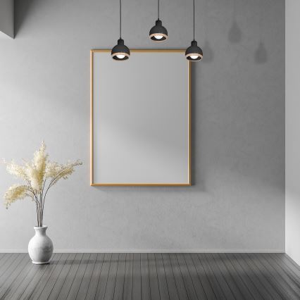 Lustra uz auklas OVAL 3xE27/60W/230V melna