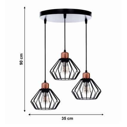 Lustra uz auklas PORTO 3xE27/40W/230V