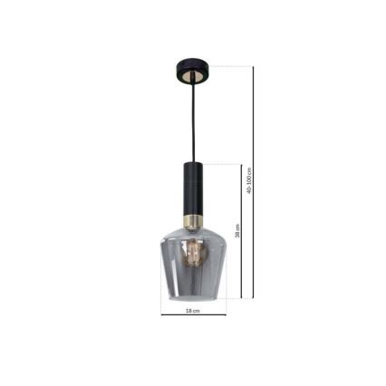 Lustra uz auklas ROMA BLACK 1xE27/60W/230V