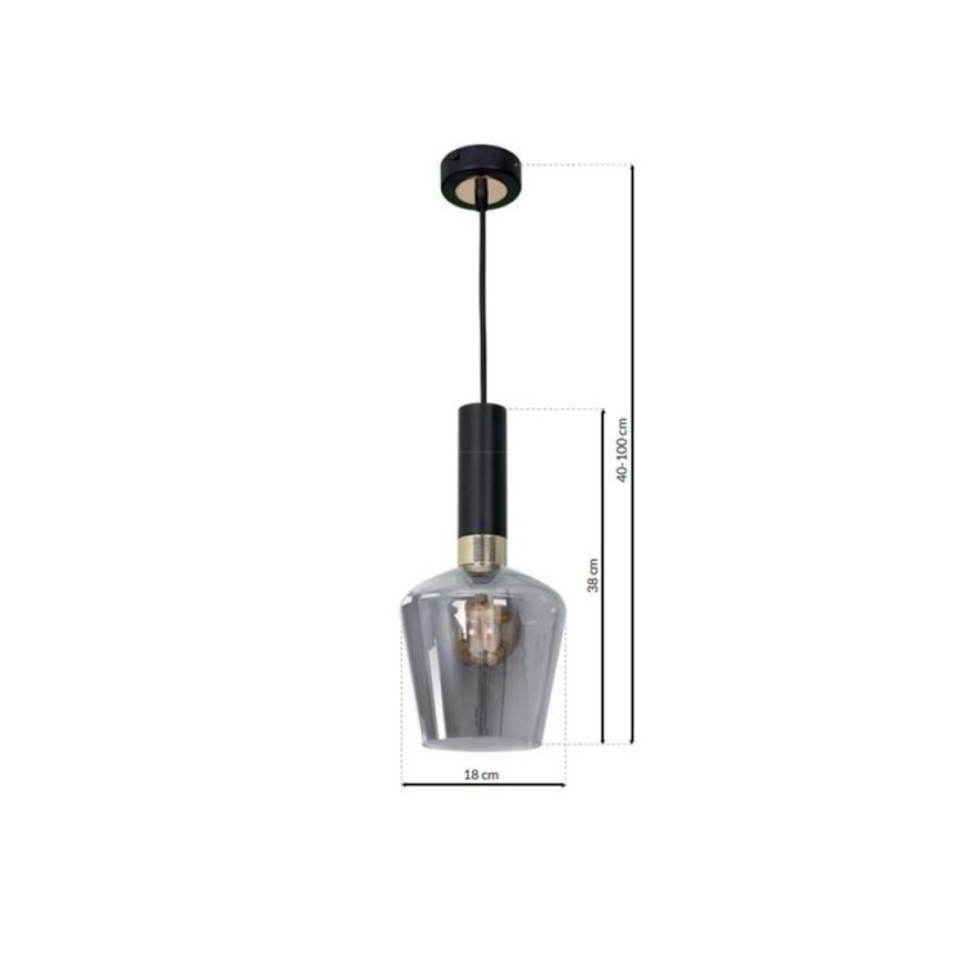 Lustra uz auklas ROMA BLACK 1xE27/60W/230V