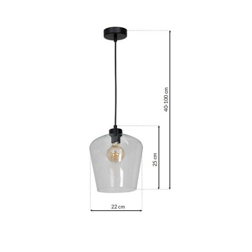 Lustra uz auklas SANTIAGO 1xE27/60W/230V caurspīdīga