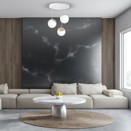 Lustra uz auklas SFERA WOOD 3xE14/40W/230V