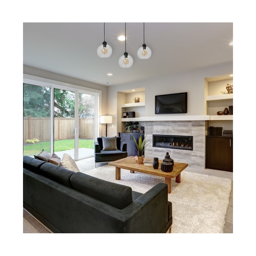 Lustra uz auklas SOFIA 3xE27/60W/230V caurspīdīga