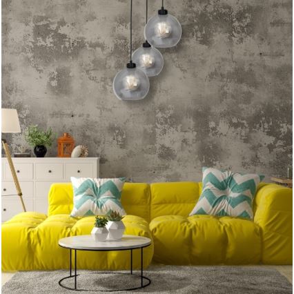 Lustra uz auklas SOFIA 3xE27/60W/230V melna
