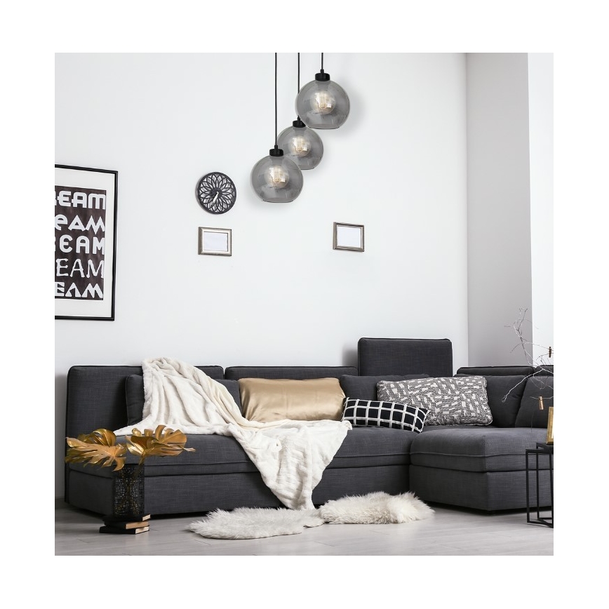 Lustra uz auklas SOFIA 3xE27/60W/230V melna