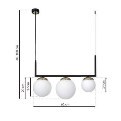 Lustra uz auklas SPARTA 3xE14/40W/230V