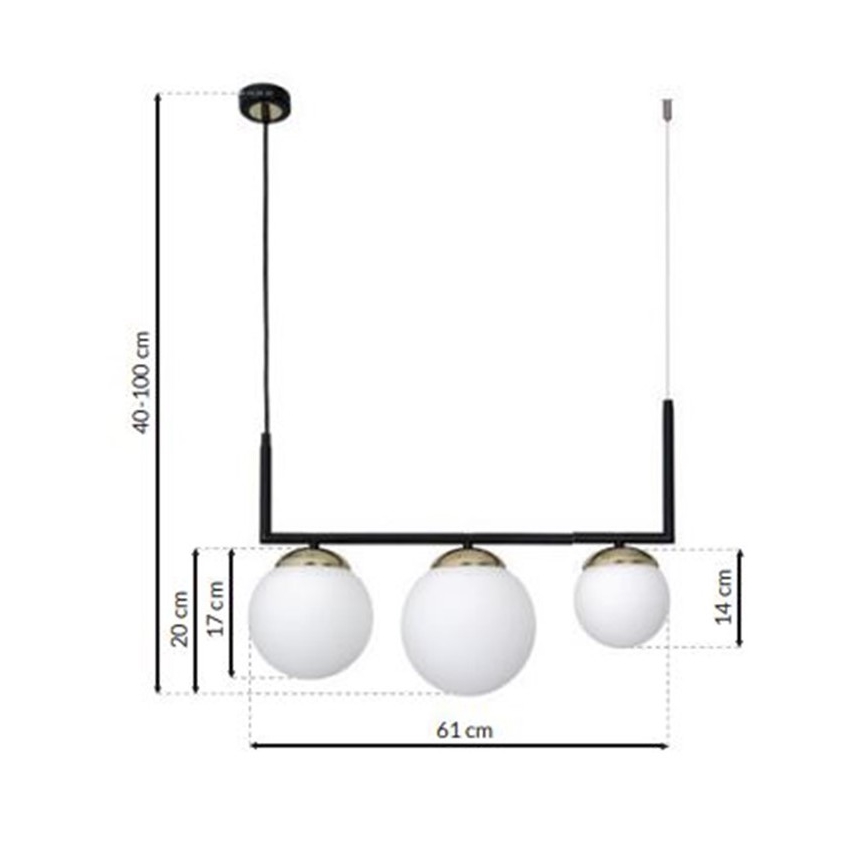 Lustra uz auklas SPARTA 3xE14/40W/230V