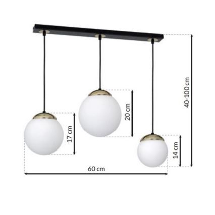 Lustra uz auklas SPARTA 3xE14/40W/230V