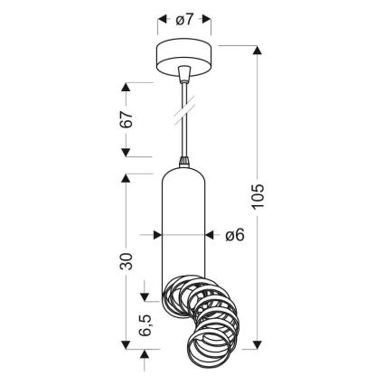 Lustra uz auklas TUBA 1xGU10/50W/230V melna