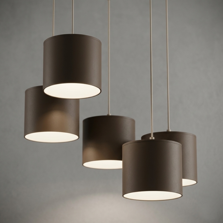 Karājoša lustra ARDEN 5xE27/15W/230V Ø 58 cm bēša/brūna