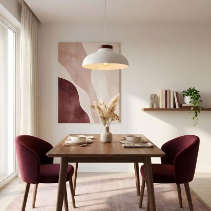 Lustra uz kabeļa BASCA 1xE27/15W/230V krēmkrāsaina/burgundija