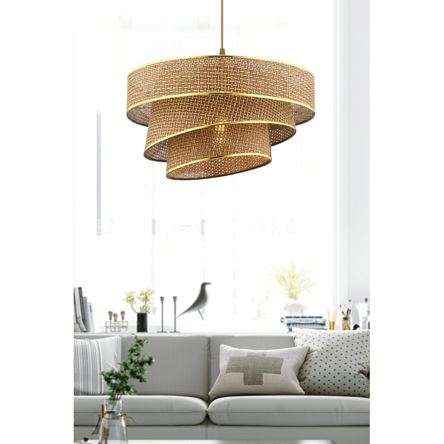 Lustra uz kabeļa COUPER 1xE27/60W/230V brūna/zelta