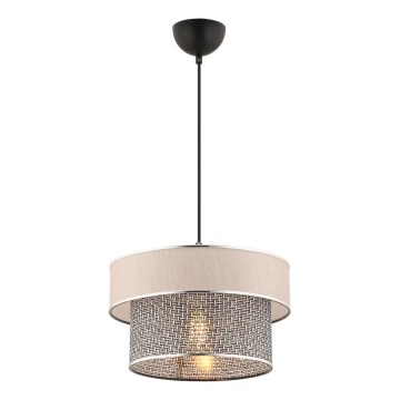 Lustra uz kabeļa ERO 1xE27/60W/230V krēmkrāsaina/pelēka