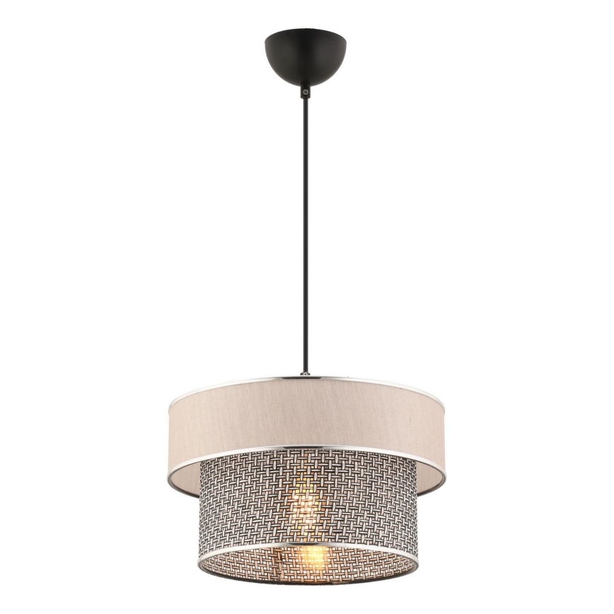 Lustra uz kabeļa ERO 1xE27/60W/230V krēmkrāsaina/pelēka