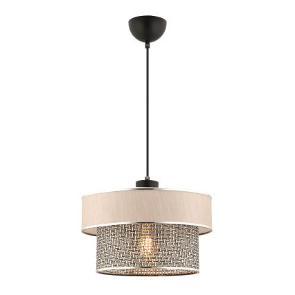 Lustra uz kabeļa ERO 1xE27/60W/230V krēmkrāsaina/pelēka