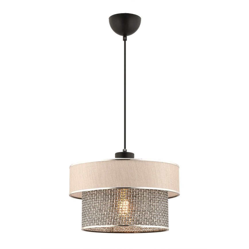 Lustra uz kabeļa ERO 1xE27/60W/230V krēmkrāsaina/pelēka