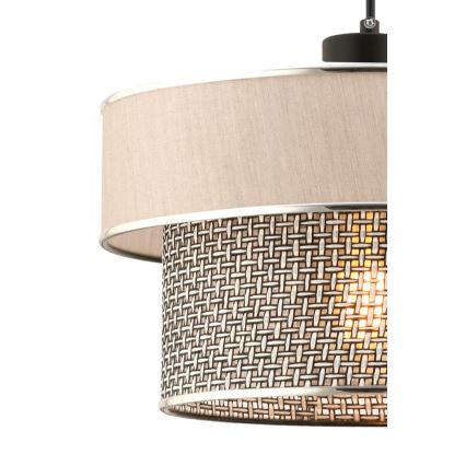 Lustra uz kabeļa ERO 1xE27/60W/230V krēmkrāsaina/pelēka