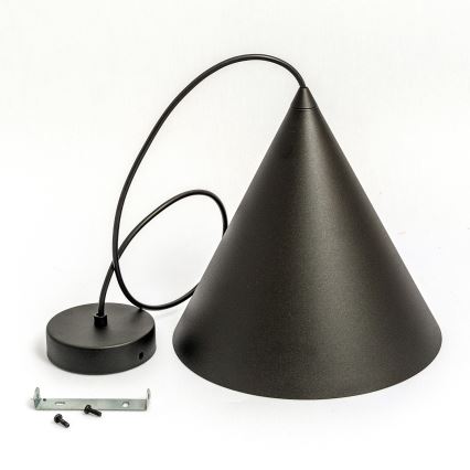 Lustra uz kabeļa ETNA II, 1x E27/15W/230V, Ø 25 cm, melna