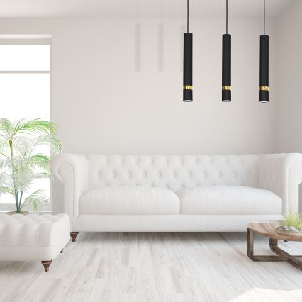 Lustra uz kabeļa JOKER 3xGU10/25W/230V melna/zelta