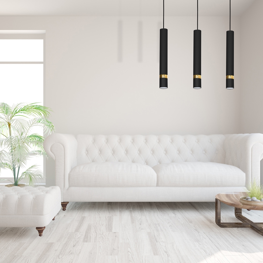 Lustra uz kabeļa JOKER 3xGU10/25W/230V melna/zelta