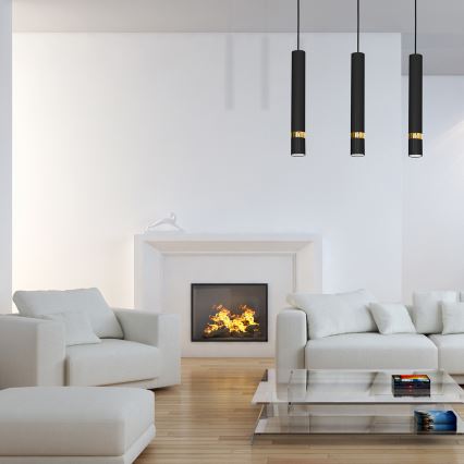 Lustra uz kabeļa JOKER 3xGU10/25W/230V melna/zelta