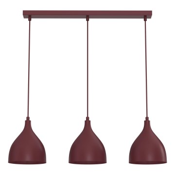 Lustra uz kabeļa NOAK CLASSIC 3xE27/15W/230V, burgundijas krāsā