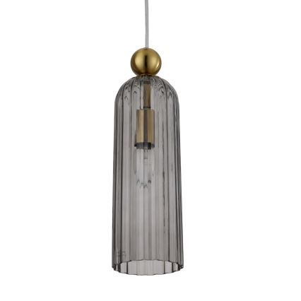 Lustra uz kabeļa PIEGA 1xE14/40W/230V misiņš/dūmakaini melna