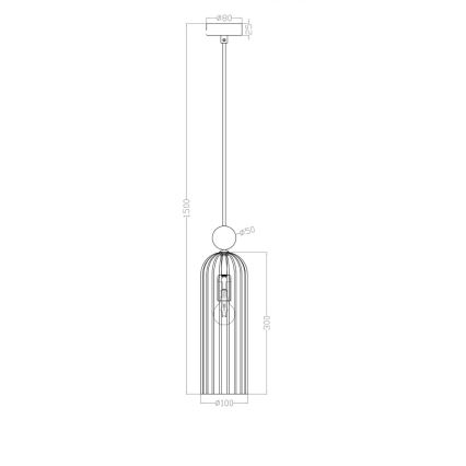 Lustra uz kabeļa PIEGA 1xE14/40W/230V misiņš/dūmakaini melna