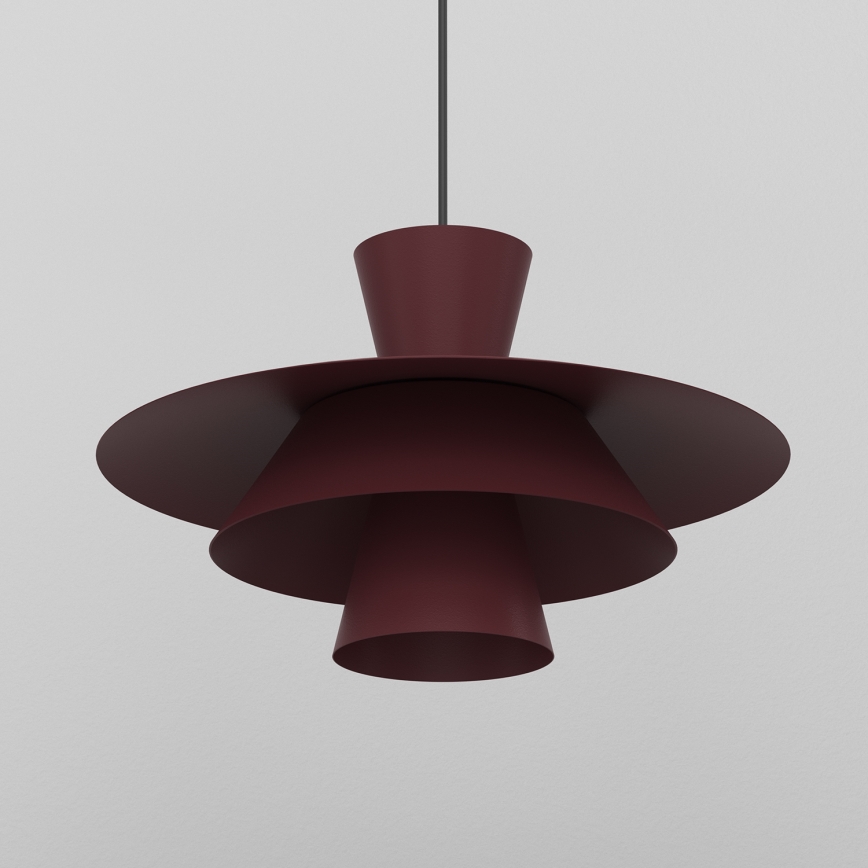 Lustra uz kabeļa PLATO 1xE27/15W/230V, burgundijas krāsa