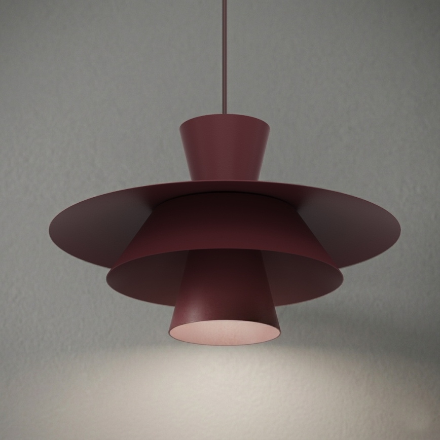 Lustra uz kabeļa PLATO 1xE27/15W/230V, burgundijas krāsa