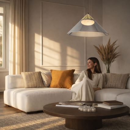 Lustra uz kabeļa PRESTO 1xGX53/10W/230V Ø 50 cm zelta/dūmakaini pelēka