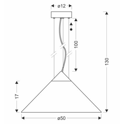 Lustra uz kabeļa PRESTO 1xGX53/10W/230V Ø 50 cm zelta/dūmakaini pelēka