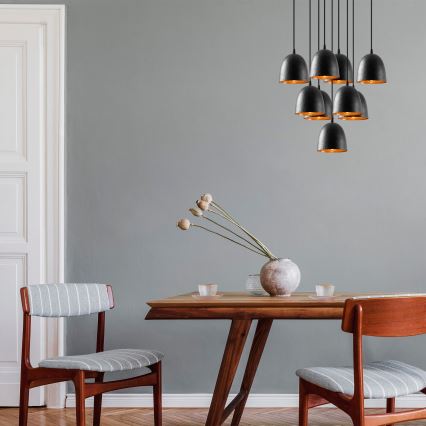 Lustra uz kabeļa TATTOO 9xE27/40W/230V melna