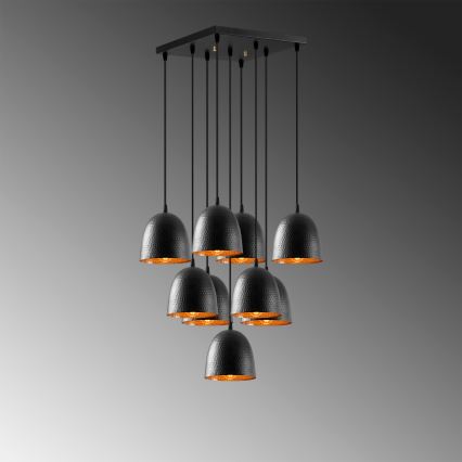 Lustra uz kabeļa TATTOO 9xE27/40W/230V melna