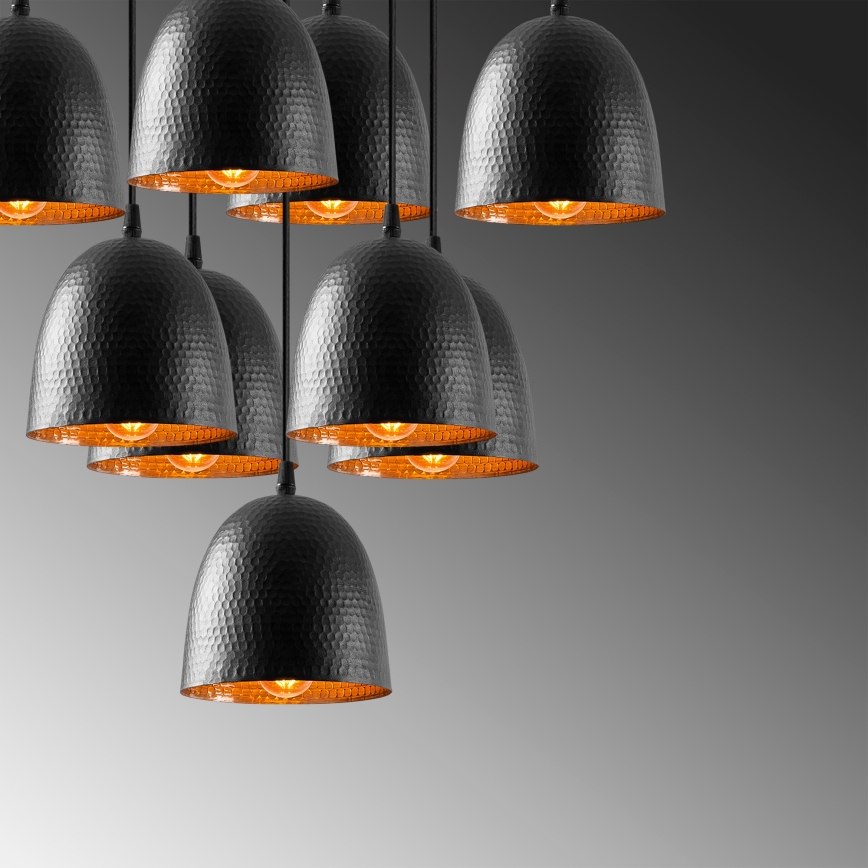 Lustra uz kabeļa TATTOO 9xE27/40W/230V melna