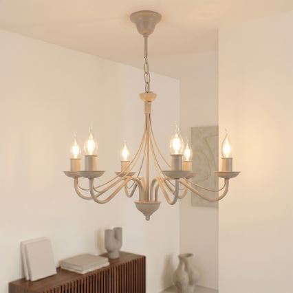 Lustra uz ķēdes ANTON 6xE14/60W/230V bēša