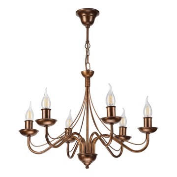 Lustra uz ķēdes ANTON 6xE14/60W/230V bronzas krāsā
