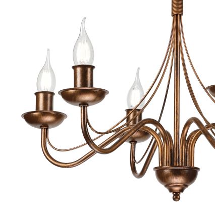 Lustra uz ķēdes ANTON 6xE14/60W/230V bronzas krāsā