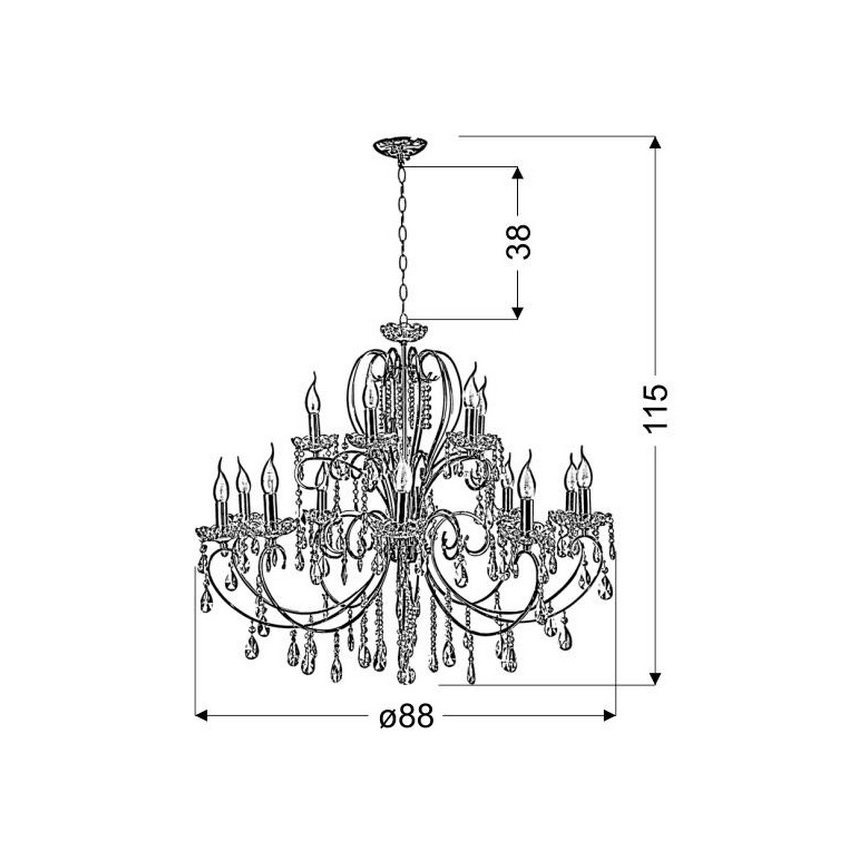 Lustra uz ķēdes AURORA 15xE14/40W/230V