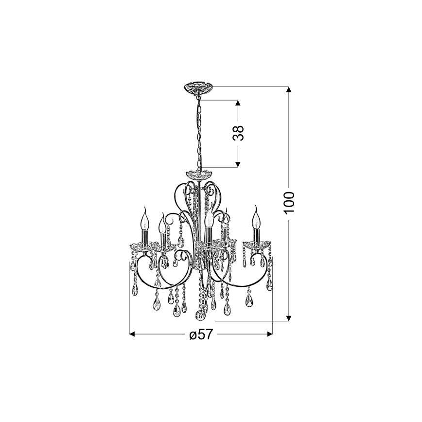 Lustra uz ķēdes AURORA 5xE14/40W/230V