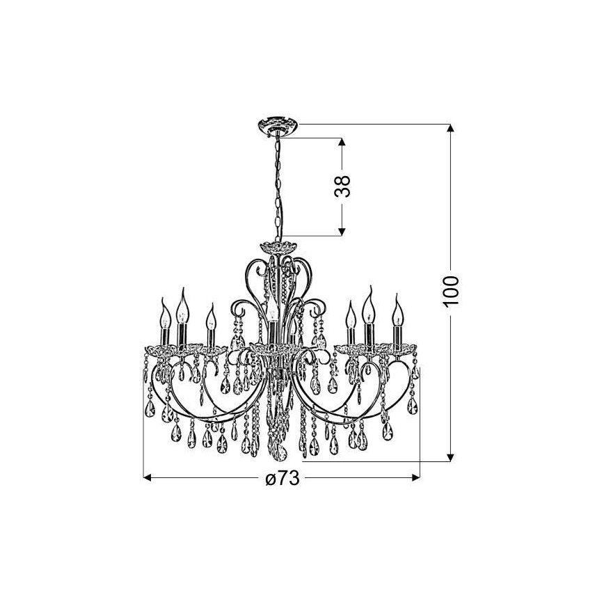 Lustra uz ķēdes AURORA 8xE14/40W/230V