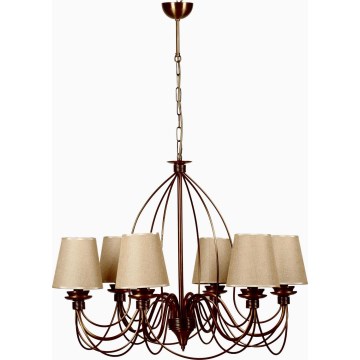 Lustra uz ķēdes CLASSIC 6xE14/40W/230V bronzas/bēšas krāsā