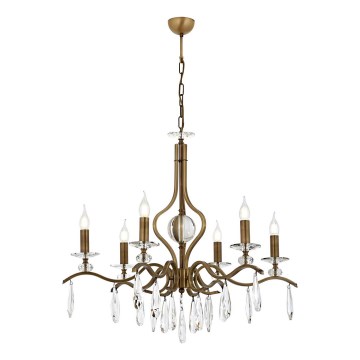 Lustra uz ķēdes CLASSIC 6xE14/40W/230V, bronzas krāsā