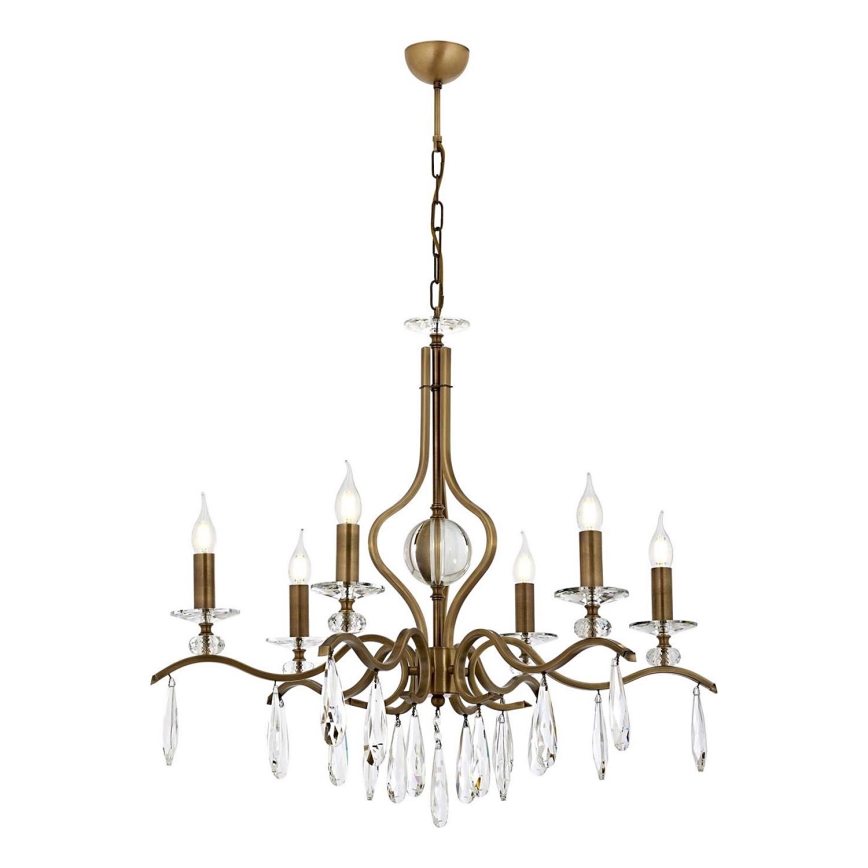 Lustra uz ķēdes CLASSIC 6xE14/40W/230V, bronzas krāsā